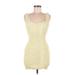 Emory Park Casual Dress - Mini Scoop Neck Sleeveless: Yellow Solid Dresses - Women's Size Medium
