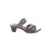 Naot Sandals: Slip On Chunky Heel Casual Gray Solid Shoes - Women's Size 39 - Open Toe