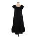 Zara Casual Dress - Midi Square Short sleeves: Black Print Dresses - Women's Size X-Small