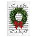 Stupell Industries All Is Bright Holiday Music by Lettered & Lined in Green | 19 H x 13 W x 0.5 D in | Wayfair az-656_wd_13x19