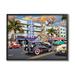 Stupell Industries Az-040-Framed Dog Days Miami by Larry Grossman Canvas in Black/Indigo/White | 16 H x 20 W x 1.5 D in | Wayfair az-040_fr_16x20