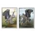 Stupell Industries Crane Dance Landscapes Framed On Wood 2 Pieces Print Wood in Brown/Gray | 30 H x 24 W x 1.5 D in | Wayfair a2-653_gff_2pc_24x30