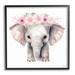 Stupell Industries Pink Floral Elephant Framed On Wood by Roozbeh Print Wood in Brown | 17 H x 17 W x 1.5 D in | Wayfair az-726_fr_17x17