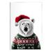 Stupell Industries Az-634-Framed Bear In Holiday Sweater On Wood Print Wood in Brown/Green | 15 H x 10 W x 0.5 D in | Wayfair az-634_wd_10x15