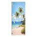 Stupell Industries Ba-116-Framed Palm Trees & Sailboat On Canvas by Ziwei Li Print Canvas in Blue | 7 H x 17 W x 0.5 D in | Wayfair ba-116_wd_7x17