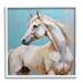 Stupell Industries Az-082-Framed Modern Horse On Canvas in Blue | 12 H x 12 W x 1.5 D in | Wayfair az-082_wfr_12x12