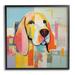 Stupell Industries Az-108-Framed Abstract Dog Portrait Canvas in Orange/Yellow | 12 H x 12 W x 1.5 D in | Wayfair az-108_fr_12x12