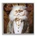 Stupell Industries Fancy Cat Portrait by Roozbeh Wood in Brown | 12 H x 12 W x 1.5 D in | Wayfair az-122_gff_12x12