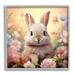 Stupell Industries Az-130-Framed Bunny In Meadow by Roozbeh Canvas in Gray/Pink | 17 H x 17 W x 1.5 D in | Wayfair az-130_gff_17x17