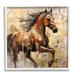 Stupell Industries Az-080-Framed Modern Horse Framed On Wood by Irena Orlov Painting Wood in Brown | 12 H x 12 W x 1.5 D in | Wayfair