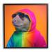 Stupell Industries Az-138-Framed Rainbow Beaver Portrait Framed On Wood Print Wood in Brown/Orange/Red | 17 H x 17 W x 1.5 D in | Wayfair