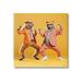 az-159-Canvas Stupell Industries Dancing Foxes on Yellow by Roozbeh Wrapped Canvas Print Canvas in Orange/Yellow | 24" H x 24" W | Wayfair