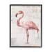 Stupell Industries Az-029-Framed Flamingo Collage Portrait Framed On Wood Print Wood in Brown/Pink | 30 H x 24 W x 1.5 D in | Wayfair