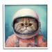Stupell Industries Az-132-Framed Astronaut Cat In Space by Roozbeh Canvas in Blue | 24 H x 24 W x 1.5 D in | Wayfair az-132_wfr_24x24