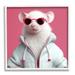 Stupell Industries Az-140-Framed White Trendy Mouse On Canvas by Roozbeh Print Canvas in Pink | 17 H x 17 W x 1.5 D in | Wayfair az-140_wfr_17x17