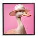 Stupell Industries Az-178-Framed Duck In Hat On Canvas Print Canvas in Pink | 17 H x 17 W x 1.5 D in | Wayfair az-178_fr_17x17