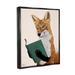 Stupell Industries Ba-339-Floater Wild Fox Reading Book Framed On Canvas by Tara Royle Print Canvas in Orange | 21 H x 17 W x 1.7 D in | Wayfair