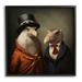 Stupell Industries Ba-921-Framed Animal Couple Vintage Fashion Framed On Wood Print Wood in Black/Brown/Red | 24 H x 24 W x 1.5 D in | Wayfair