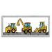 Stupell Industries Ba-945-Framed Construction Bulldozers Trio Framed On Wood by Lil' Rue Print Wood in Brown/Yellow | 10 H x 24 W x 1.5 D in | Wayfair