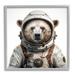 Stupell Industries Ba-937-Framed Bear In Space Suit Framed On Wood Print Wood in Brown | 12 H x 12 W x 1.5 D in | Wayfair ba-937_gff_12x12