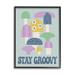 Stupell Industries Bb-082-Framed Stay Groovy Botanicals Framed On Wood by Lil' Rue Print Wood in Blue/Brown/Green | 20 H x 16 W x 1.5 D in | Wayfair