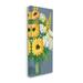 Stupell Industries Sunflowers & White Roses On Canvas by Fab Funky Print Canvas in Green/White/Yellow | 30 H x 13 W x 1.5 D in | Wayfair