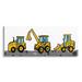 Stupell Industries Construction Bulldozers Trio On Canvas by Lil' Rue Print Canvas in Black/Blue/Yellow | 20 H x 48 W x 1.5 D in | Wayfair