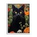 Stupell Industries Ba-353-Framed Black Cat Garden Flowers Framed On by Gary Shergill Designs Print in Black/Brown/Green | Wayfair ba-353_wfr_11x14