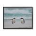 Stupell Industries Ba-406-Framed Penguins On Arctic Beach Wood in Blue/Brown | 24 H x 30 W x 1.5 D in | Wayfair ba-406_fr_24x30