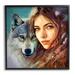 Stupell Industries Girl & Grey Wolf Portrait by Lena Owens Single Picture Frame Print on Canvas in Brown/Gray | 12 H x 12 W x 1.5 D in | Wayfair