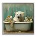 Stupell Industries Polar Bear Vintage Tub Single Picture Frame Print on Canvas in Blue | 12 H x 12 W x 1.5 D in | Wayfair ba-588_wfr_12x12