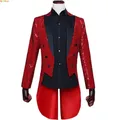 Uomo lucido paillettes Glitter impreziosito giacca Blazer uomo discoteca Prom Suit Blazer Costume