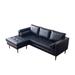 Black/Brown Sectional - Latitude Run® Adelmar Upholstered Chaise Sectional | 29 H x 59 W x 30 D in | Wayfair 7747B3229B6843F9A4E334F80030F367