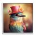 Trinx Pastel Bird in Hat by Roozbeh Wrapped Canvas Print Canvas in Blue/Pink | 17 H x 17 W x 1.5 D in | Wayfair EB5C2A1A0D504230BEE83109821AC91B