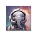 Trinx Astronaut Elephant Portrait On Canvas by Roozbeh Print Canvas in Gray/Indigo/Red | 17 H x 17 W x 1.5 D in | Wayfair