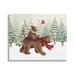 The Holiday Aisle® Bears In Snowy Scene On Canvas by Emma Leach Print Canvas in Brown/Green/Red | 16 H x 20 W x 1.5 D in | Wayfair