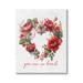 The Holiday Aisle® Valentine's Heart Shaped Wreath On Canvas by Lettered & Lined Print Canvas in Gray/Green/Red | 20 H x 16 W x 1.5 D in | Wayfair