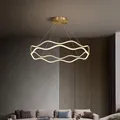 Suspension LED moderne pour chambre à coucher salon salle à manger lustre anneau de luxe lampe