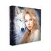 Millwood Pines Woman w/ Wolf On Canvas by Lena Owens Print Canvas in White | 36 H x 36 W x 1.5 D in | Wayfair 5916F89440DC4A50A193E909B49EA467