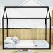 Harper Orchard Twin Metal House Shape Platform Bed Metal in Black | 70 H x 41 W x 76 D in | Wayfair B905D3D13C2B40A58177B0E7DB877F0E