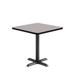 KFI Studios Proof 42" Square Pedestal Table, Grey Top, Black X-Base Metal in Gray/Black | 29 H x 30 W x 30 D in | Wayfair
