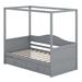 Red Barrel Studio® Milagro Twin Size Canopy Day Bed w/ 2 Drawers Wood in Gray | 66.1 H x 41.3 W x 77.6 D in | Wayfair