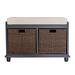 Charlton Home® Burnie Storage Bench Solid + Manufactured Wood in Brown/Gray | 19.5 H x 30 W x 15 D in | Wayfair C4059F5CE8B44C539B33627C65E0C3F1