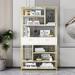 Everly Quinn Wilmer Bookcase in White/Yellow | 78.74 H x 39.37 W x 11.81 D in | Wayfair FC33B9335A964DF7B33C5814363202EC