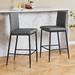George Oliver Krishiv 25.6" Counter Stool Upholstered/Leather/Metal/Faux leather in Gray | 38 H x 16.9 W x 18.9 D in | Wayfair