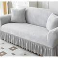 Rebrilliant Box Cushion Sofa Slipcover Polyester in Gray | 1 H x 27.55 W x 55.11 D in | Wayfair 4E7E57E9DB3147D8AAEC0916CA15BA88