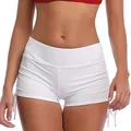 Short moulant blanc pour femmes sexy mini pantalon court froncé vêtements de yoga de sport de