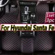 Tapis de sol de voiture personnalisé pour Hyundai Santa Fe couvre-tapis automobile repose-pieds