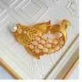 Broche Koi de poisson de perle vintage pour hommes et femmes accessoires de vêtements de carillon