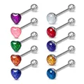 1pc 14G Heart Round Shape Top Tongue Piercing Barbell Sexy Piercings Tongue Rings Stud Bar Women Men